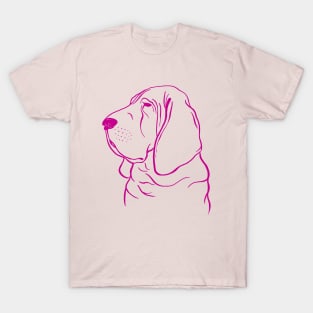 Bloodhound (Pink and Pink Violet) T-Shirt